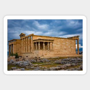 The Erechtheion Under Threatening Clouds Sticker